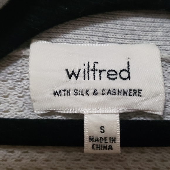ARITZIA WILFRED COPERNIC GREY SILK AND CASHMERE CARDIGAN - Picture 7 of 9